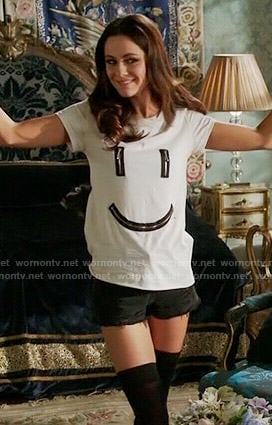 Princess Eleanor's zipped smiley face tee on The Royals