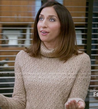 Gina's camel textured turtleneck sweater on Brooklyn Nine-Nine