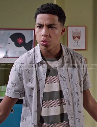 Junior's flamingo print shirt on Black-ish
