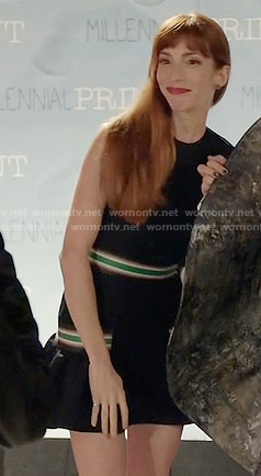Lauren's drop waist dress with stripes on Younger