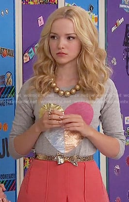 Liv's metallic heart sweater on Liv and Maddie