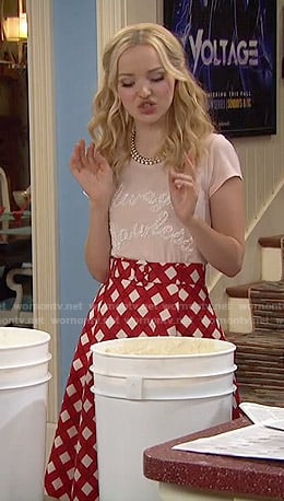 Liv's 'Always Flawless' top and red checked skirt on Liv and Maddie