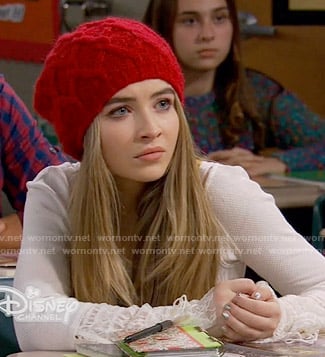 Maya's white lace cuff top on Girl Meets World