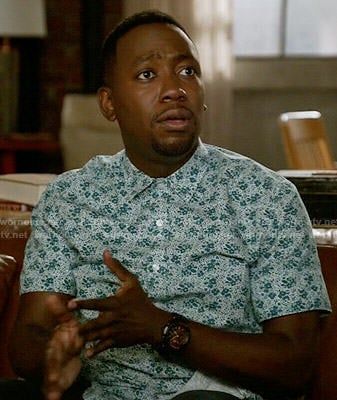 Winston's green floral shirt on New Girl