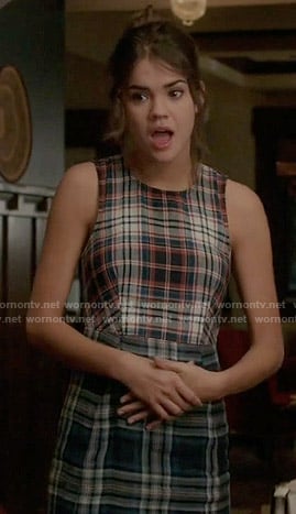 Callie's mixed plaid print dress on The Fosters