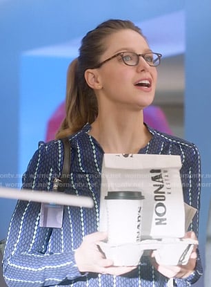 Kara's blue diamond print top on Supergirl