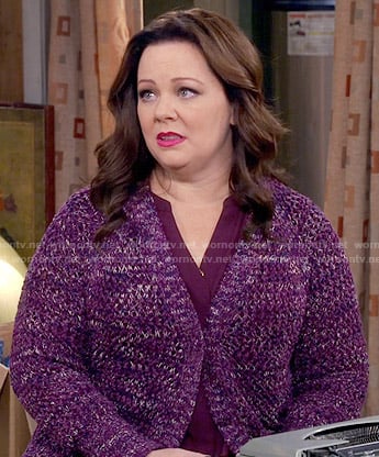 Molly's purple marled cardigan on Mike and Molly
