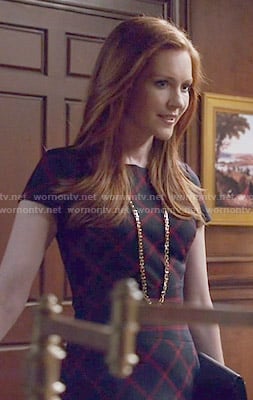Abby's navy and red checked dress on Scandal