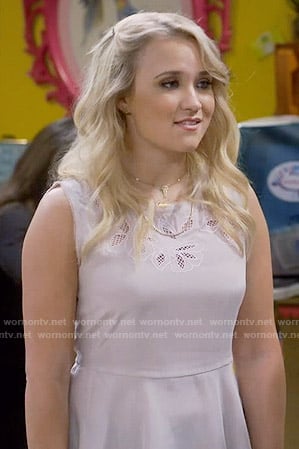 Gabi's peplum top with flower cutouts on Young and Hungry