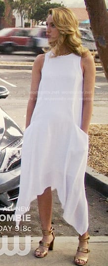 Petra's white handkerchief hem dress on Jane the Virgin