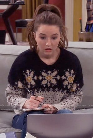 Eve's snowflake sweater on Last Man Standing