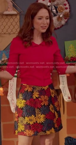 Kimmy's floral skirt on Unbreakable Kimmy Schmidt