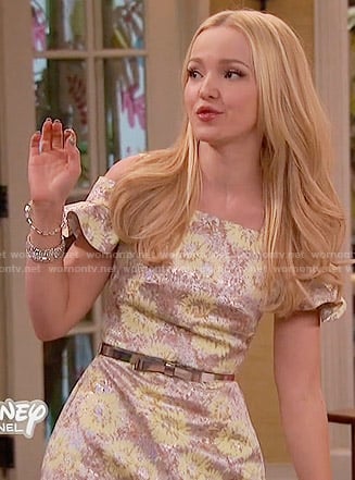Liv's floral ruffle sleeved dress on Liv and Maddie