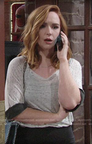 Mariah's speckled top dress on The Young and the Restless