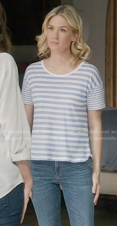Melissa's blue striped tee on Last Man on Earth