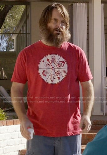 Phil's red clown t-shirt on Last Man on Earth