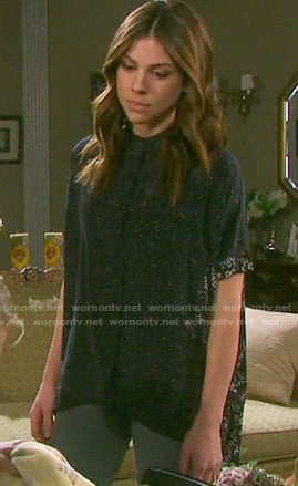 Abigail's leopard and floral print shirt on Days of our Lives