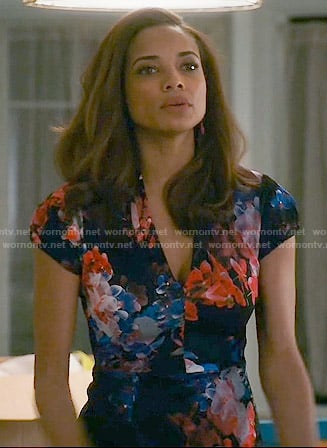 April's black floral dress on Mistresses