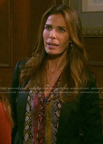Hope's rainbow snake print blouse on Days of our Lives