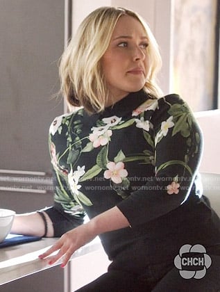 Juliette's floral collared sweater on Nashville