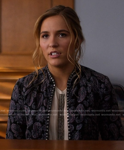 Maddie's studded paisley jacket on Nashville