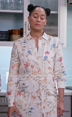 Rainbow's floral shirtdress on Black-ish