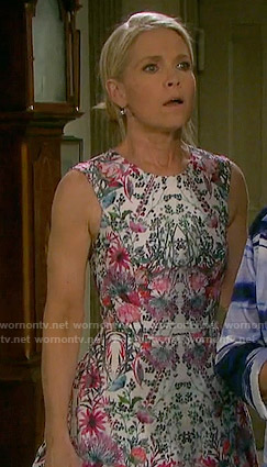 Jennifer's floral printed fit and flare dress on Days of our Lives