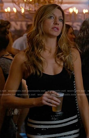 Josslyn's black and white striped skirt on Mistresses