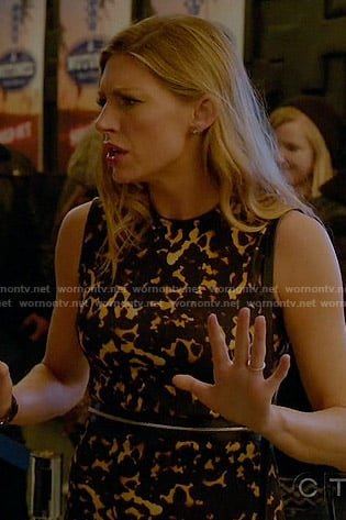 Josslyn's yellow spot printed dress with zipper waist on Mistresses