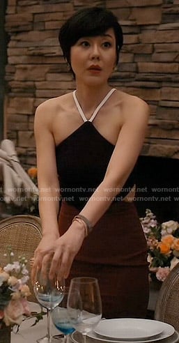 Karen's two tone halterneck dress on Mistresses
