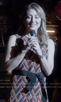 Maura's chevron printed dress on Rizzoli and Isles