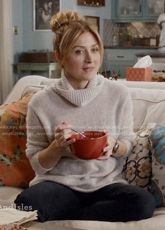 Maura's grey turtleneck sweater on Rizzoli and Isles