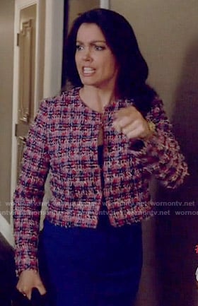 Mellie's pink tweed jacket on Scandal