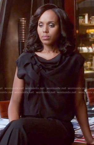 Olivia's black gathered top on Scandal