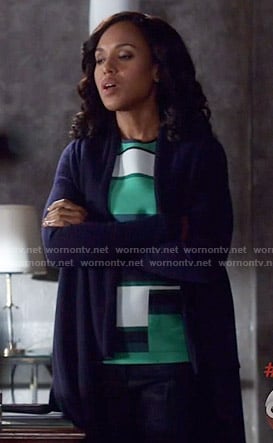 Olivia's green striped top on Scandal