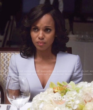 Olivia's lavender v-neck dress on Scandal