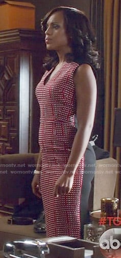 Olivia's red checked front dress on Scandal