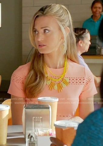 Paige's coral short sleeved dress on Royal Pains