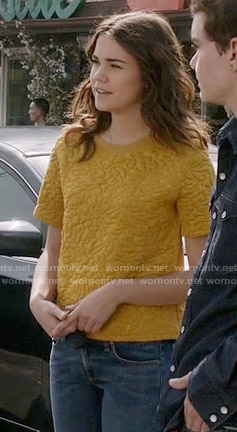 Callie's yellow textured top on The Fosters