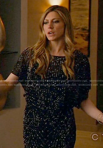 Josslyn's black beaded dress on Mistresses