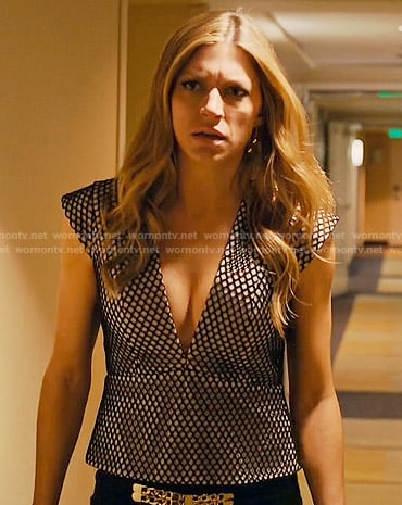 Josslyn's mesh plunge neck top on Mistresses