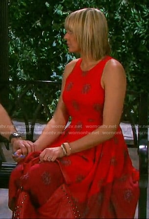 Nicole's red spotted print dress on Days of our Lives