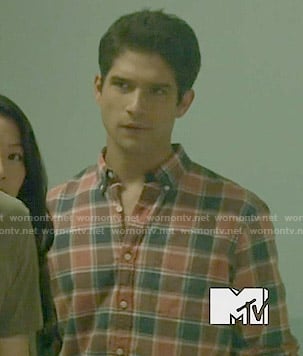 Scott's orange and blue checked shirt on Teen Wolf