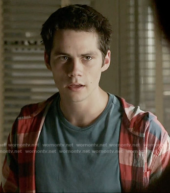 Stiles's red checked hooded shirt on Teen Wolf