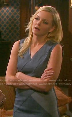 Belle's grey colorblock dress on Days of our Lives
