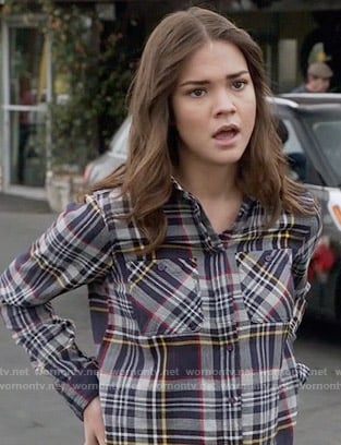 Callie's navy plaid shirt on The Fosters