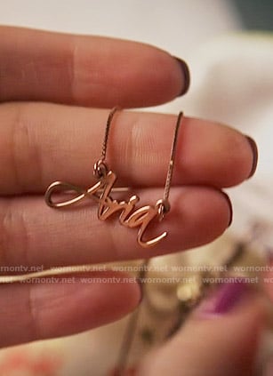 The Liars' name plate necklace on Pretty Little Liars