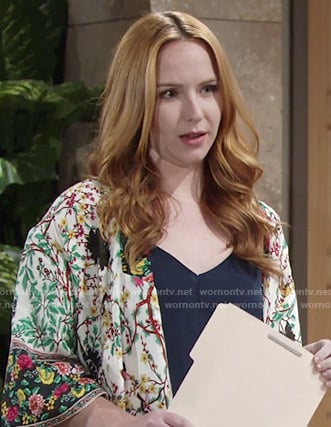 Mariah's floral kimono on The Young and the Restless
