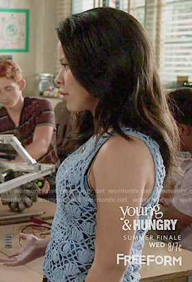 Mariana's blue crochet top on The Fosters