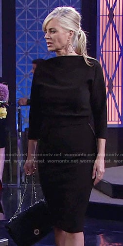 Ashley's black dolman sleeve dress on The Young and the Restless